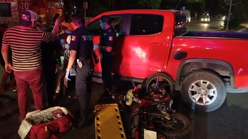 Motociclista lesionado en siniestro vial