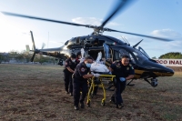 Exitoso traslado aéreo de lesionado a Mérida