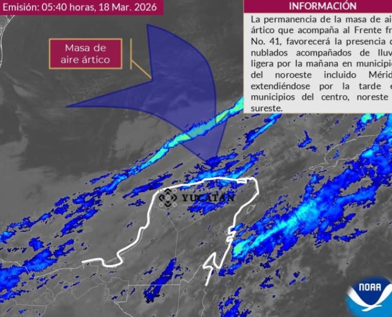 Aire ártico y frente frío dejarán lluvias y descenso de temperatura este miércoles