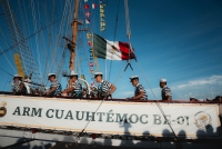 Arriba buque Cuauht&eacute;moc a Progreso