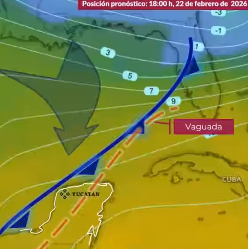 Se aproxima frente frío a territorio yucateco