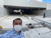 Supervisa Ren&aacute;n Barrera trabajos en paso a desnivel