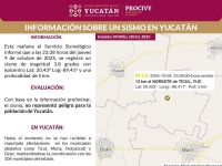 Sin afectaciones tras temblor en el Sur de Yucat&aacute;n
