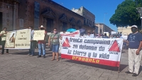 Ejidatarios se manifiestan en el Centro de M&eacute;rida&nbsp;