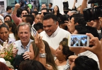 "Voy en segundo",  presume Meade al llegar a Mérida