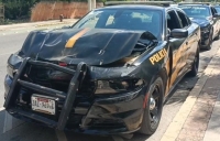 Polic&iacute;a provoca siniestro vial en avenida Col&oacute;n