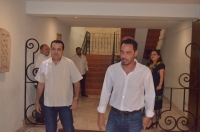 David Barrera Zavala y Ra&uacute;l Paz al momento de salir de reuni&oacute;n PRD-PAN
