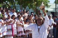 La ceremonia de purificaci&oacute;n fue a cargo del Gu&iacute;a Espiritual Maya, Sr. Tiburcio Can May del municipio de Tahmek Yucatan