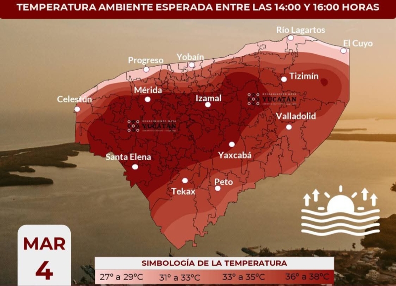 Calor y lluvias para este miércoles en Yucatán