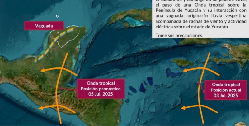 Paso de onda tropical dejará lluvias este fin de semana