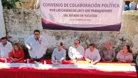 Firman convenio  PT Yucat&aacute;n con dirigencia del ML estatal