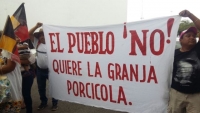 Protestan habitantes de Hom&uacute;n en Kek&eacute;n; rechazan granja