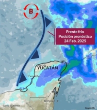 Se espera que ingrese frente fr&iacute;o a Yucat&aacute;n este lunes