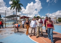 Díaz Mena supervisa trabajos del parque  K’íiwik, en la Azcorra