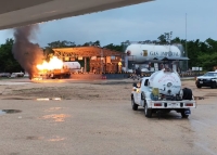 Arde pipa de gas en Tizimín