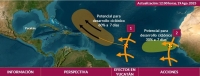 Dos ondas tropicales se localizan sobre el Atl&aacute;ntico
