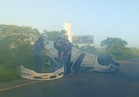 Volcadura en la M&eacute;rida-Progreso