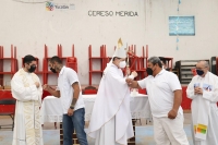 Celebran oficios de Semana Santa en Cereso de M&eacute;rida